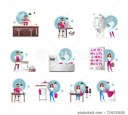 Craft beer and meat production flat vector... - Stock Illustration  [72620888] - PIXTA