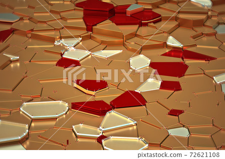 broken golden glass with sharp pieces over background broken golden glass with sharp pieces over background 72621108