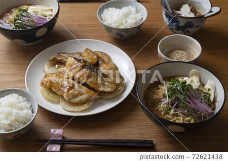 Cod garlic butter soy sauce grilled table 72621438