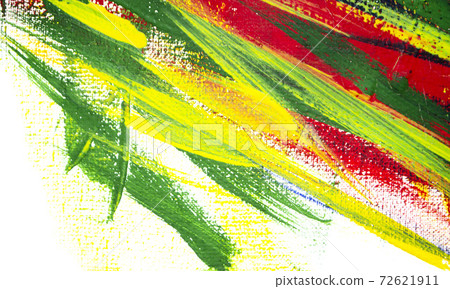 Background from different strokes of red, yellow, green and blue paint 72621911