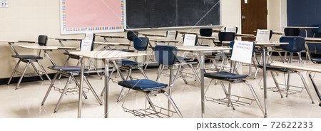 Socially distant classroom set up Socially distant classroom set up 72622233