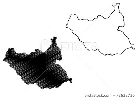 South Sudan map vector illustration, scribble sketch South Sudan 72622736