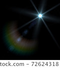 Lens flare effect over black background 72624318