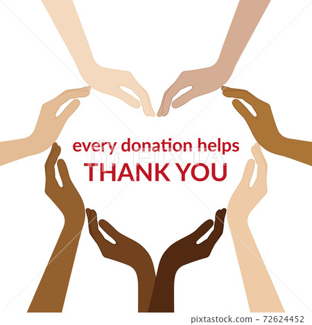 human hands with different skin colors form a... - Stock Illustration ...