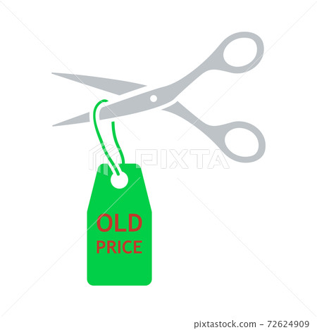 Scissors Cut Old Price Tag Icon 72624909