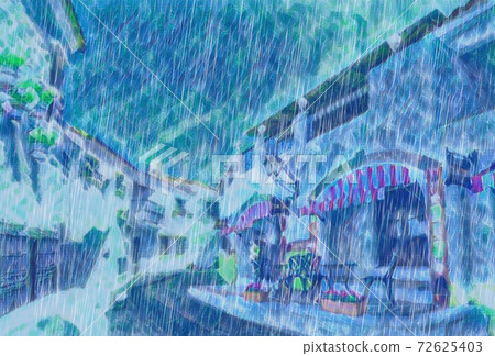 Rain in Shima Mediterranean Village 72625403
