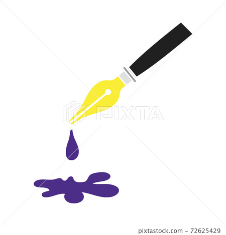 Fountain Pen With Blot Icon 72625429