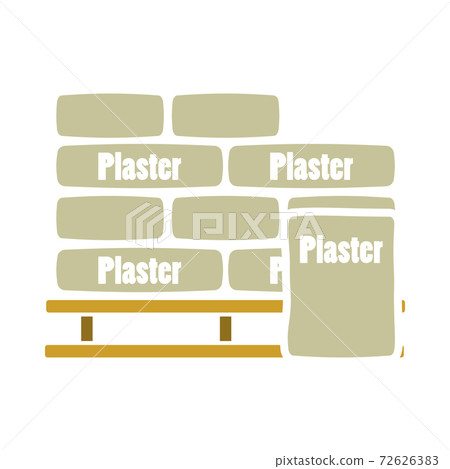 Palette With Plaster Bags Icon 72626383
