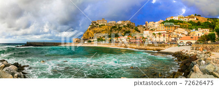 Landmarks of Calabria - coastal town Pizzo Calabro over sunset, Italy Landmarks of Calabria - coastal town Pizzo Calabro over sunset, Italy 72626475