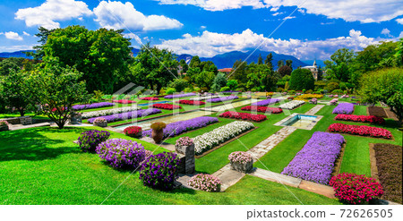 Villa Taranto with beautiful gardens. lake Lago Maggiore, North of Italy 72626505