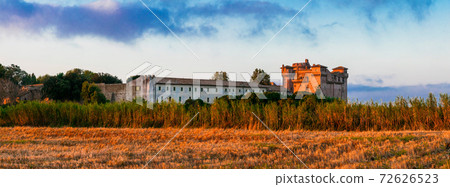 Medieval castles of Italy - Castello di Santa Severa on the beach over sunrise. 72626523