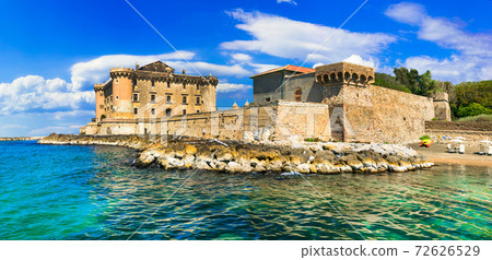 Castle in the sea - medieval impressive fortress in Ladispoli. Italy 72626529