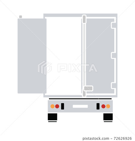 Truck Trailer Rear View Icon 72626926
