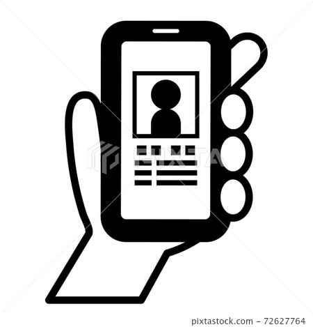 Icon illustration to display profile on smartphone 72627764