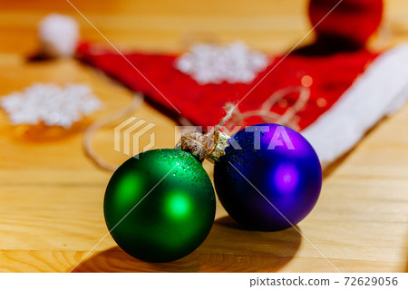 santa hat with balls snowflakes santa hat with balls snowflakes 72629056