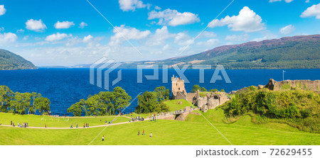 Urquhart Castle along Loch Ness lake 72629455
