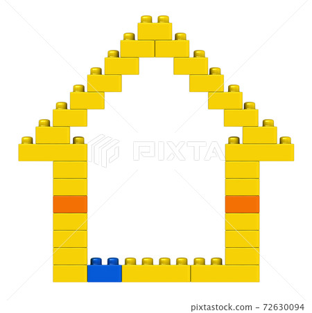 Abstract house from plastic building blocks 72630094