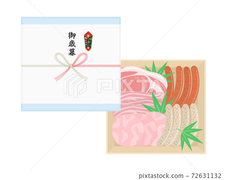 香腸和火腿年終禮物的插圖 香腸和火腿年終禮物的插圖 72631132