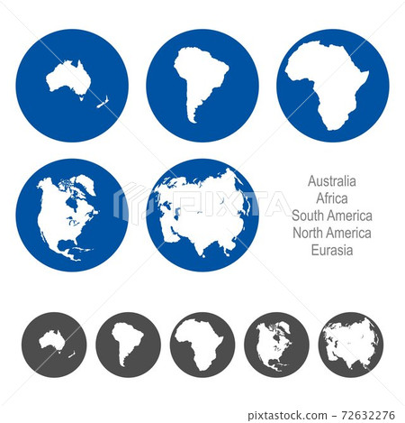Australia, Africa, South America, North America, Eurasia Australia, Africa, South America, North America, Eurasia 72632276