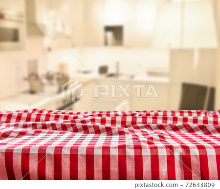 Empty checkered table background Empty checkered table background 72633809