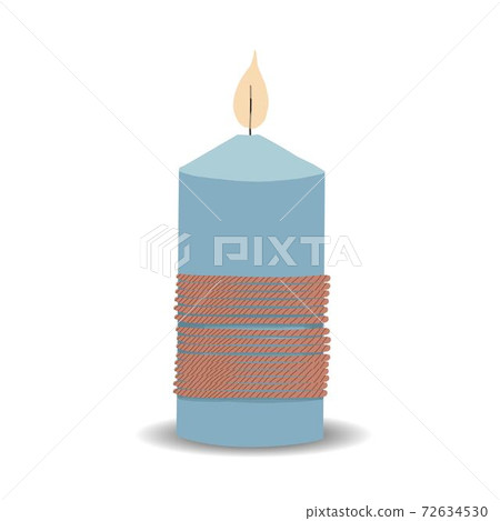 The candle is blue. Decorative candle. Vector illustration isolated. Spa procedure. The candle is blue. Decorative candle. Vector illustration isolated. Spa procedure. 72634530