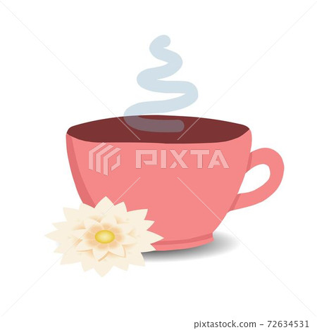 A cup with a healing drink. Vector illustration isolated. Spa procedure. A cup with a healing drink. Vector illustration isolated. Spa procedure. 72634531