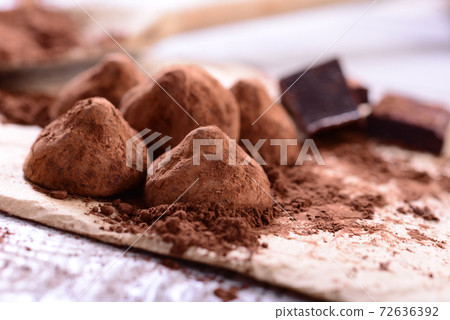 Chocolate candy  - belgian truffles 72636392
