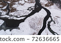 Aerial landscape of natural river in winter 72636665