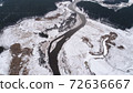 Aerial landscape of natural river in winter 72636667
