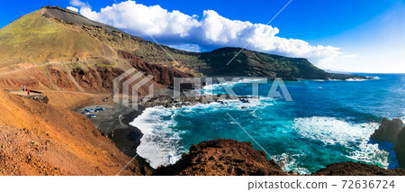 Unique nature of volcanic beautiful Lanzarote . Canary islands Unique nature of volcanic beautiful Lanzarote . Canary islands 72636724