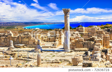 Antique Cyprus - Kurion temple over sea 72636728
