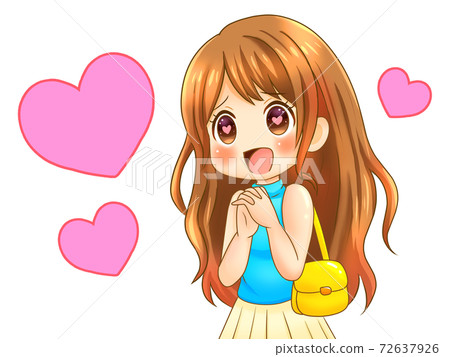 Illustration material of a woman falling in love 72637926