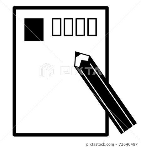 Official postcard and pencil icon 72640487