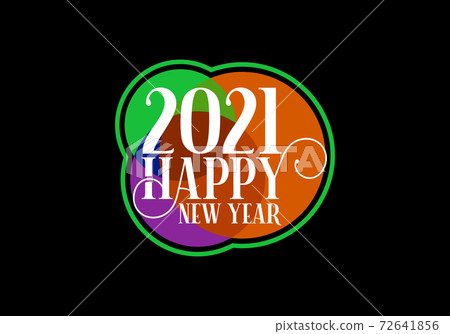 Happy New Year 2021.New year celebration. Celebration typography poster, banner or greeting card 72641856