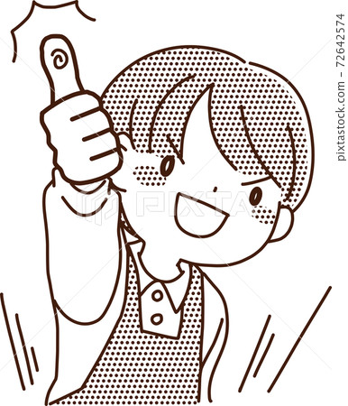 家庭主婦/女幼兒園老師單色漫畫風格 72642574