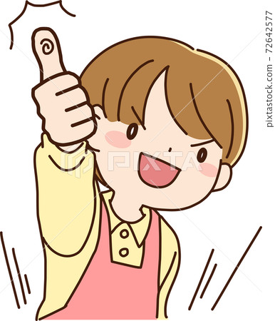 Housewife / female nursery teacher thumbs up women Housewife / female nursery teacher thumbs up women 72642577
