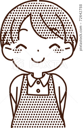 家庭主婦/女幼兒園老師單色漫畫風格 72642788