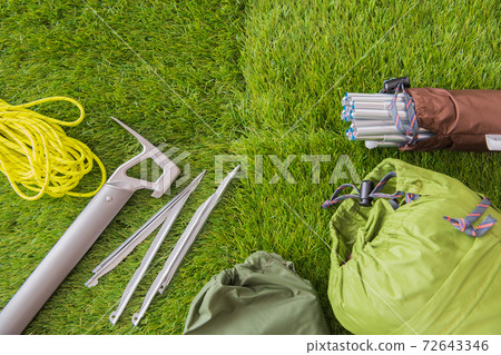 Summer camping equipment Tent bird's-eye view shooting material Summer camping equipment Tent bird's-eye view shooting material 72643346