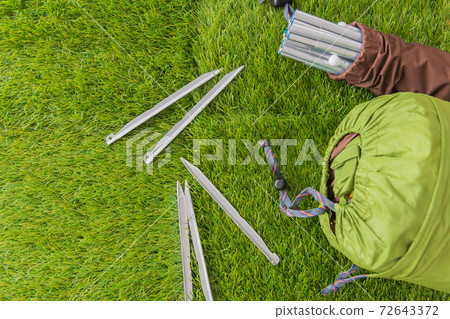Summer camping equipment Tent bird's-eye view shooting material 72643372