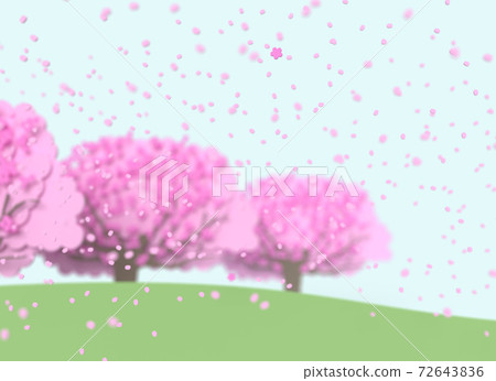 櫻花樹和暴風雪行。春天形象背景素材 櫻花樹和暴風雪行。春天形象背景素材 72643836