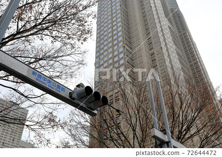 Walk in Tokyo, Nishi-Shinjuku in autumn, near the intersection in front of Shinjuku Chuo Park Walk in Tokyo, Nishi-Shinjuku in autumn, near the intersection in front of Shinjuku Chuo Park 72644472