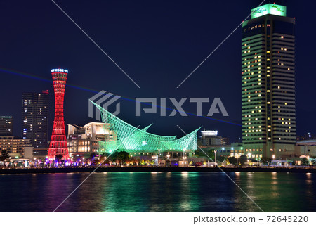 "Global Rainbow @ Kobe 2020" Night view of Kobe at Global Rainbow "Global Rainbow @ Kobe 2020" Night view of Kobe at Global Rainbow 72645220