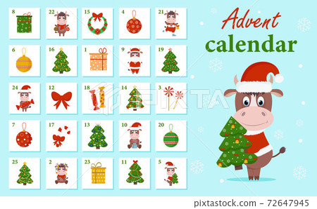 Christmas advent calendar with... - Stock Illustration [72647945] - PIXTA