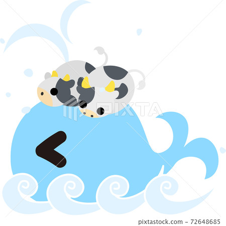 牛的插圖像一個毛絨動物在一個夏日的時候 插圖素材 圖庫