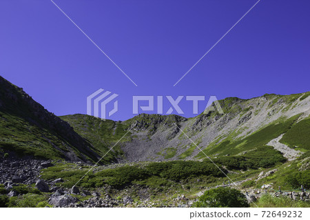 Summer blue sky and Mt. Senjogatake curl Summer blue sky and Mt. Senjogatake curl 72649232