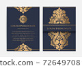 Vintage greeting card design. Luxury vector ornament template. Great for invitation, flyer, menu, brochure, postcard, background, wallpaper, decoration, packaging or any desired idea. 72649708