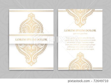 White and gold vintage greeting card design.... - Stock Illustration  [72649710] - PIXTA