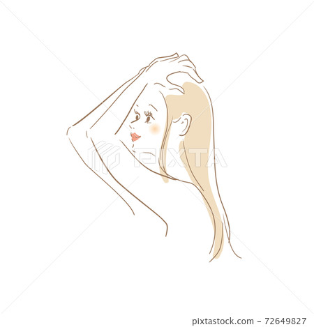 一個用梳子修剪頭髮的女人 一個用梳子修剪頭髮的女人 72649827