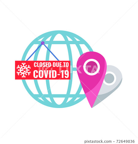 Inscription on red plate on closed door of office or store. Inscription on red plate on closed door of office or store. 72649836