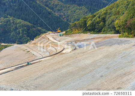 Naruse dam construction site civil engineering work Naruse dam construction site civil engineering work 72650311